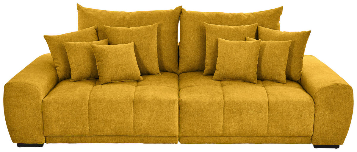 BIGSOFA Flachgewebe Gelb  - Gelb/Schwarz, KONVENTIONELL, Holz/Textil (280/67/120cm) - Carryhome