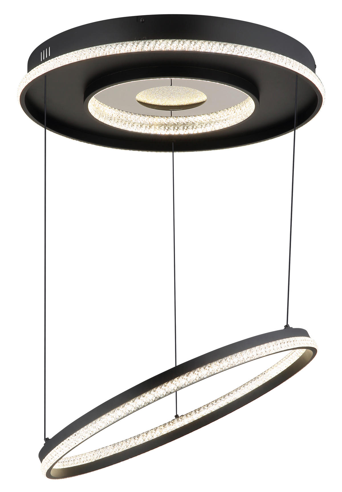 LED-HÄNGLAMPA MARSH 60/12-120 cm  - klar/svart, Design, metall/plast (60/12-120cm) - Globo