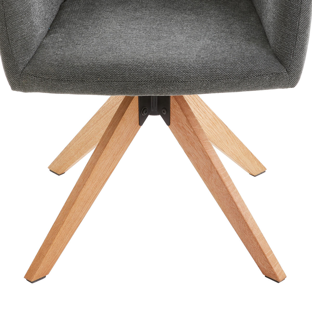 ARMLEHNSTUHL  in Eisen Webstoff  - Dunkelgrau/Eichefarben, Modern, Holz/Textil (60/89/63cm) - Livetastic