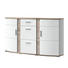 SIDEBOARD Melamin Eichefarben, Weiß - Eichefarben/Alufarben, Design, Glas/Kunststoff (165,1/52,6/50cm) - Xora SIDEBOARD Melamin Eichefarben, Weiß - Eichefarben/Alufarben, Design, Glas/Kunststoff (165,1/52,6/50cm) - Xora