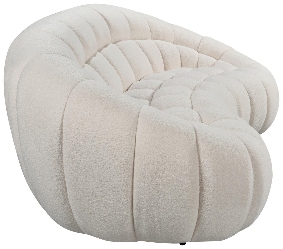 3-SITZER-SOFA in Struktur Creme  - Creme/Schwarz, Design, Kunststoff/Textil (234/79/119cm) - Carryhome
