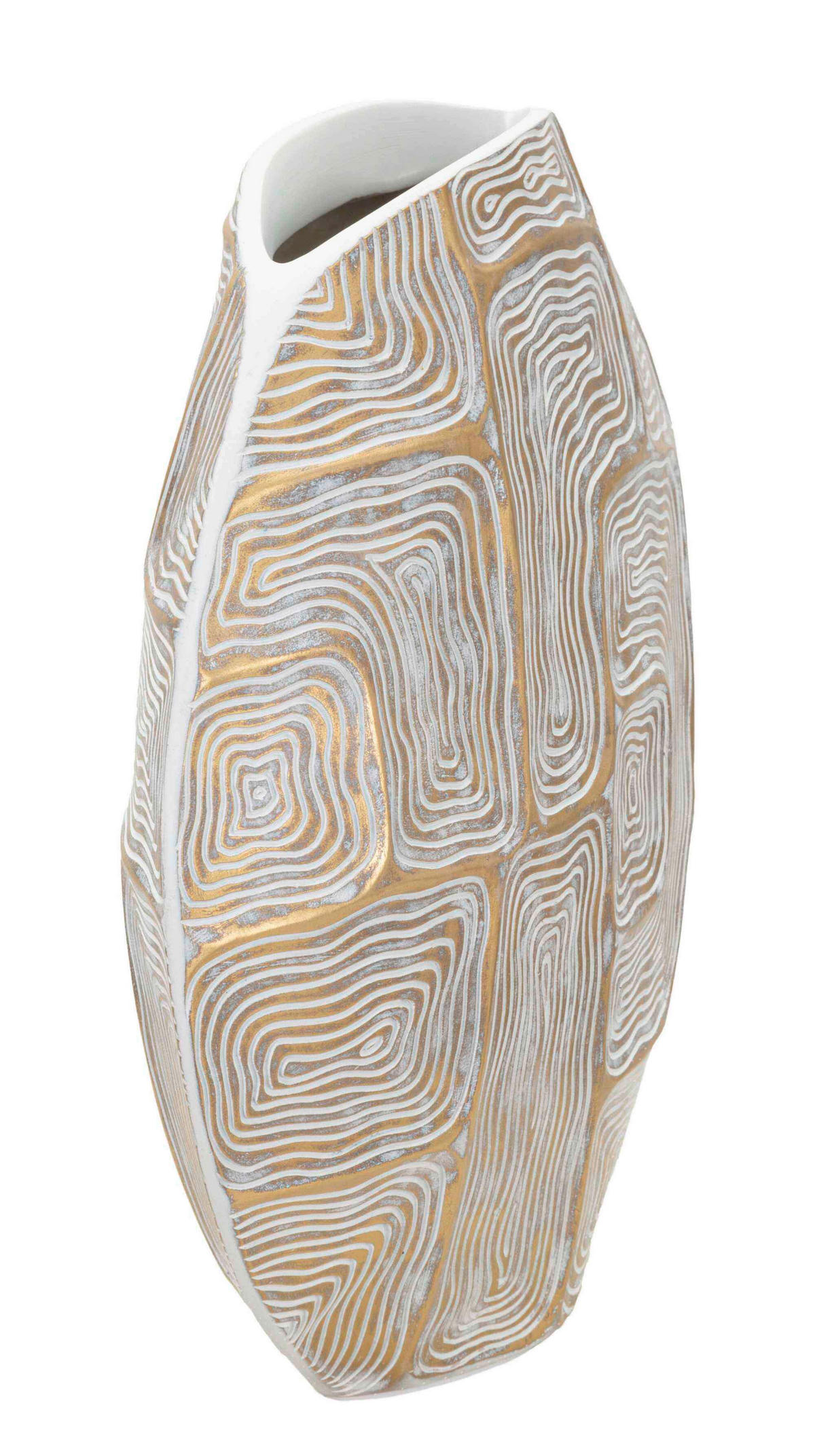 Vase Eclips  - Goldfarben/Weiß, Basics, Kunststoff (36/34.5/11cm)