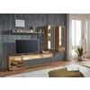 WOHNWAND  in Grau, Eiche Artisan 300/183,6/42 cm  - Eiche Artisan/Grau, Design, Glas/Holzwerkstoff (300/183,6/42cm) - Stylife