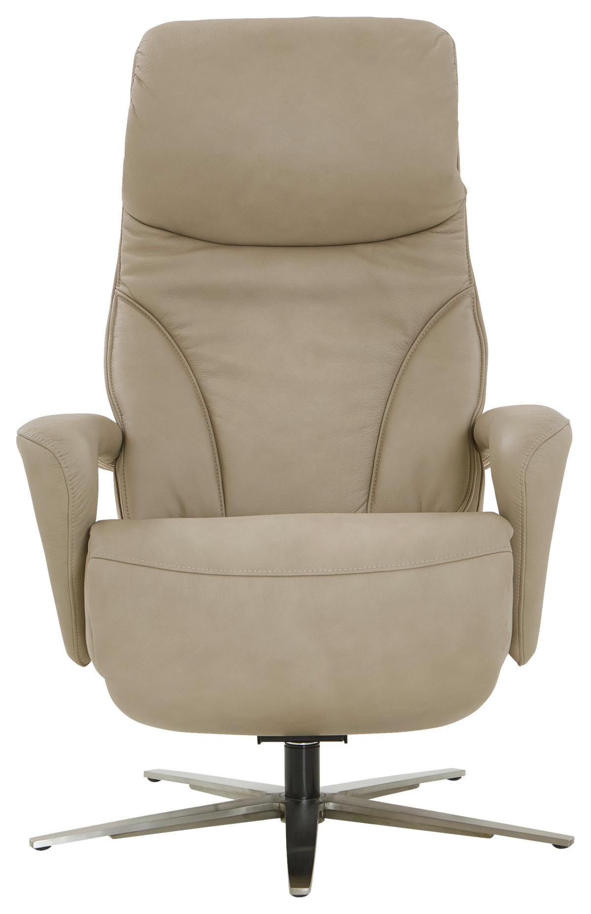 RELAXSESSEL in Leder Beige  - Edelstahlfarben/Beige, Design, Leder/Metall (75/112/88cm) - Dieter Knoll