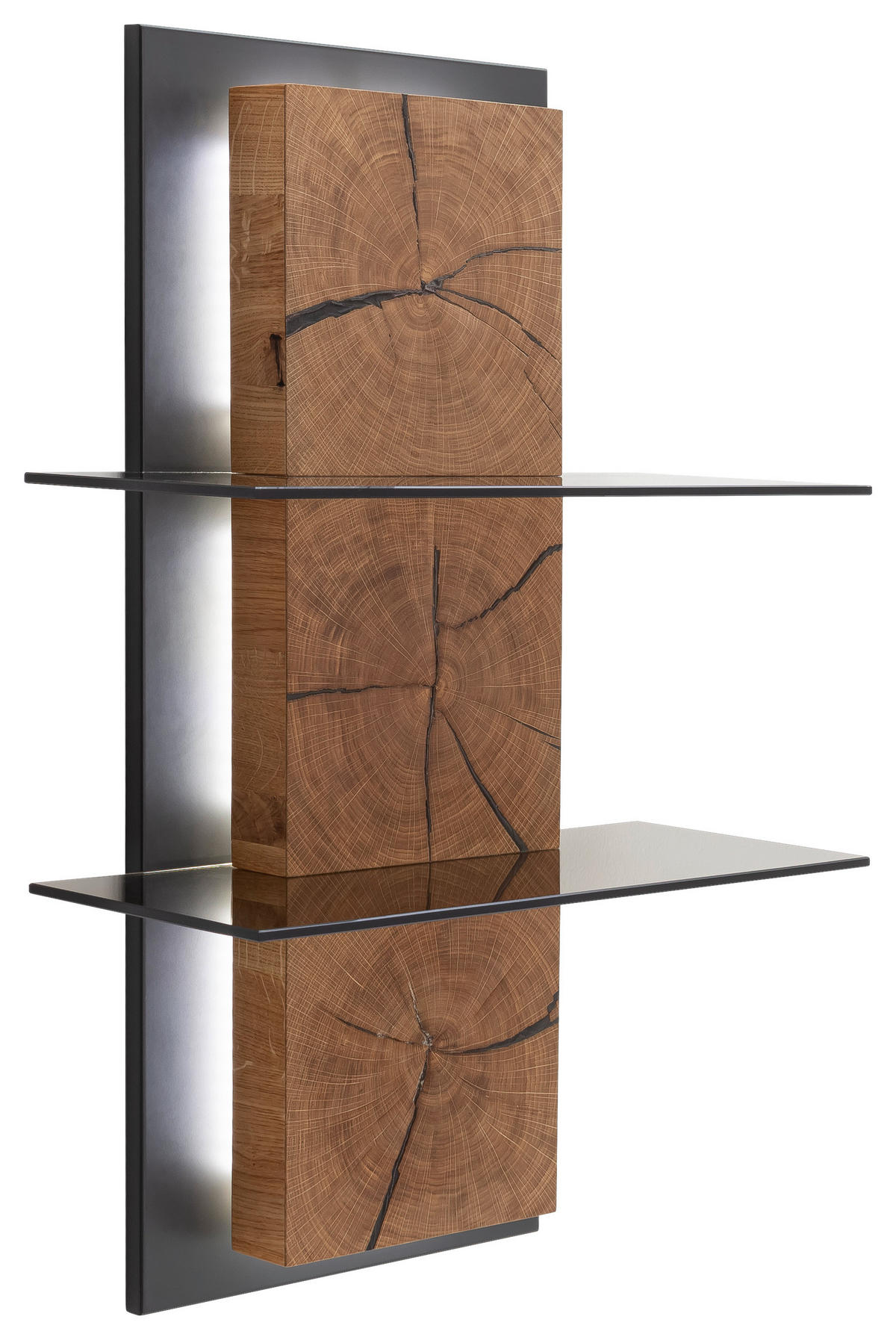 WANDREGAL 60/91/26 cm  - Wildeiche/Anthrazit, Design, Glas/Holz (60/91/26cm) - MID.YOU