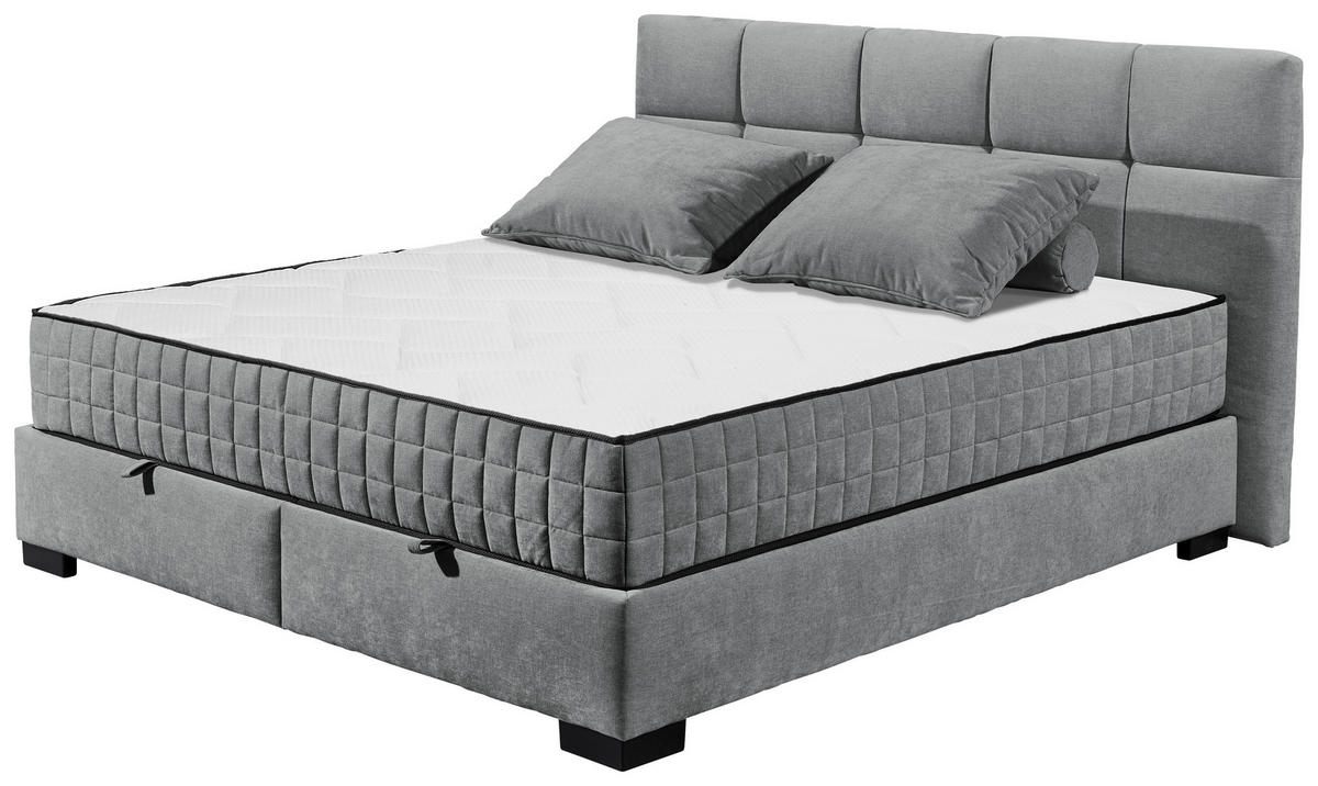 BOXBETT 160/200 cm  in Anthrazit  - Anthrazit/Schwarz, Modern, Holzwerkstoff/Kunststoff (160/200cm) - MID.YOU