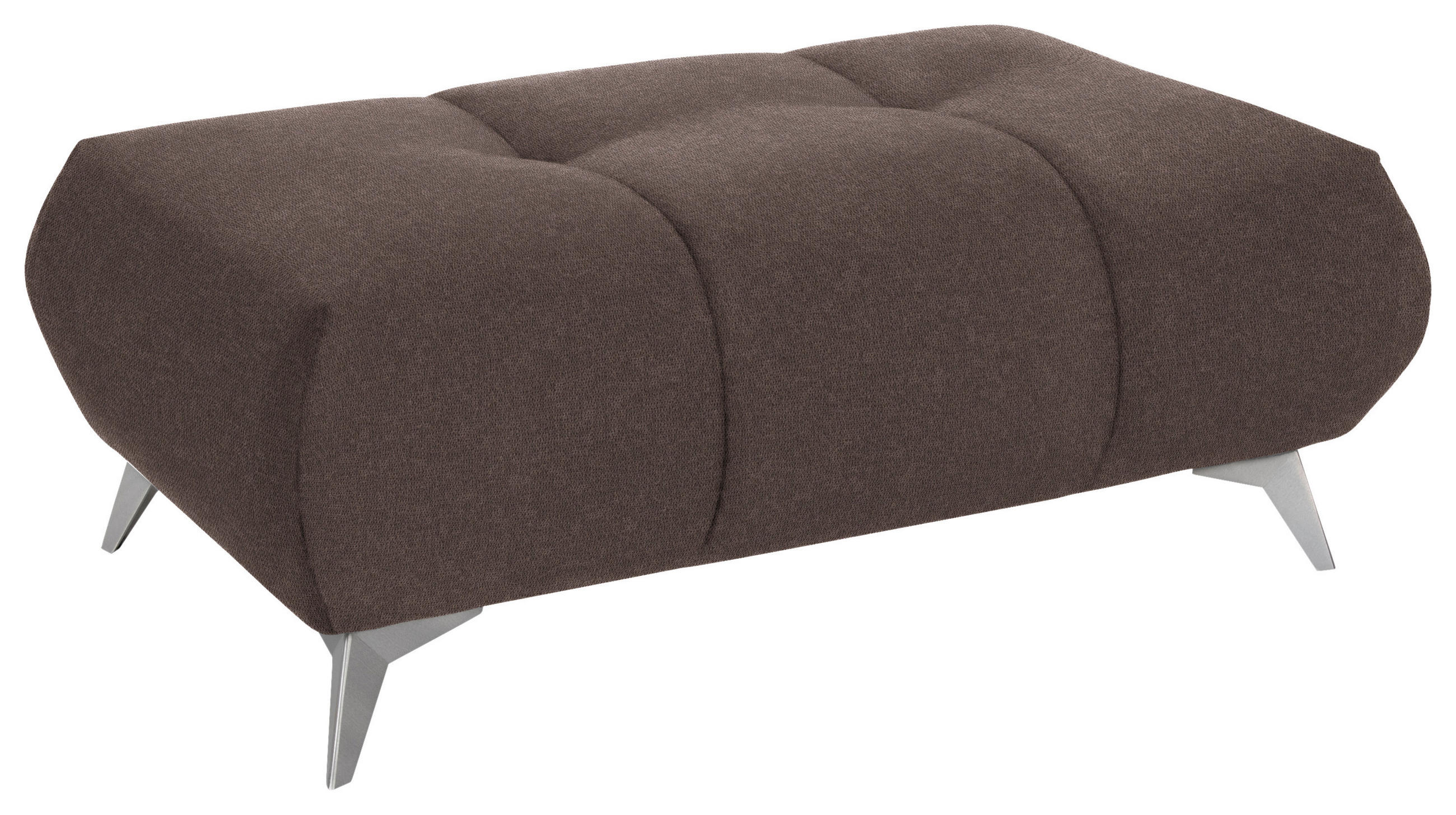HOCKER Webstoff Taupe  - Taupe/Edelstahlfarben, Design, Textil/Metall (120/43/70cm) - Hom`in