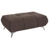 HOCKER Webstoff Taupe  - Taupe/Edelstahlfarben, Design, Textil/Metall (120/43/70cm) - Hom`in