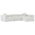 ECKSOFA Creme Chenille  - Creme/Schwarz, MODERN, Kunststoff/Textil (317/239cm) - Carryhome