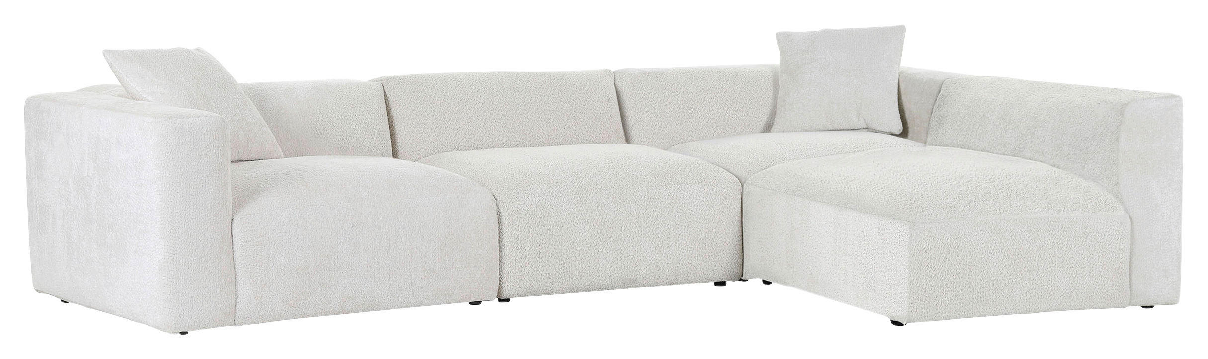 ECKSOFA Creme Chenille - Creme/Schwarz, MODERN, Kunststoff/Textil (317/239cm) - Carryhome