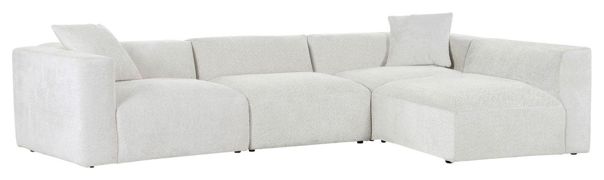 ECKSOFA in Chenille Creme  - Creme/Schwarz, Modern, Kunststoff/Textil (317/239cm) - Carryhome