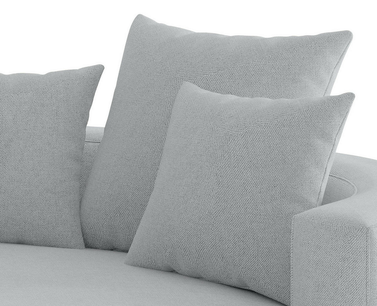 BIGSOFA Webstoff Grau  - Schwarz/Grau, Design, Textil/Metall (283/150cm) - Livetastic