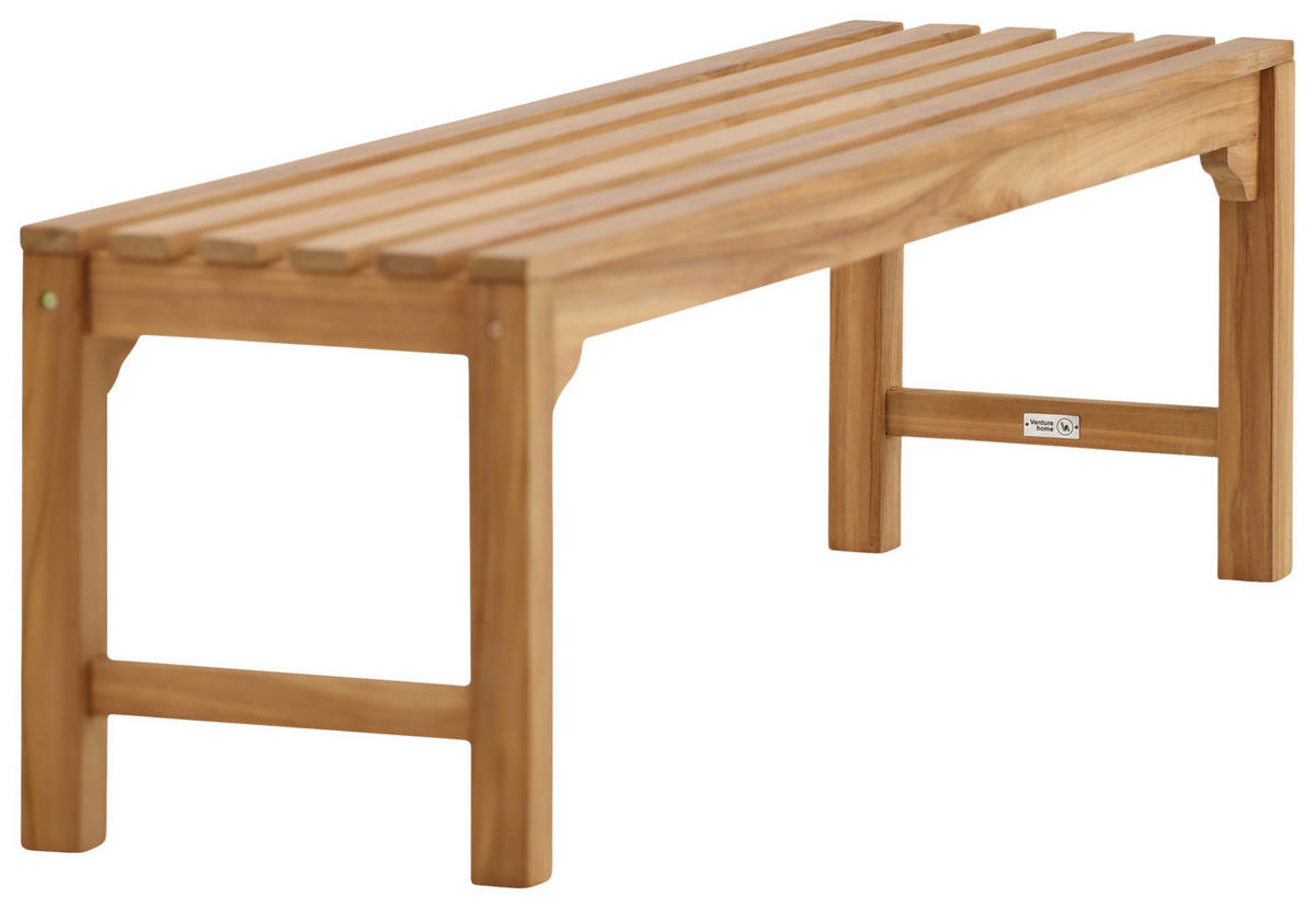 TRÄDGÅRDSBÄNK i teakfärg  - teakfärg, Klassisk, trä (150/45/40cm) - Gardenson
