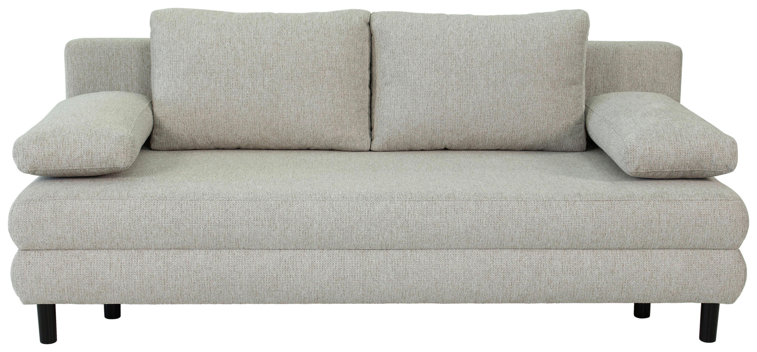 SCHLAFSOFA Textil Taupe  - Taupe/Schwarz, Design, Textil/Metall (197/84/92,5cm) - home24
