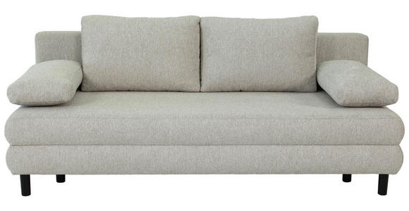 SCHLAFSOFA Lia in Webstoff Taupe  - Taupe/Schwarz, Design, Textil/Metall (197/84/92,5cm) - Hom`in