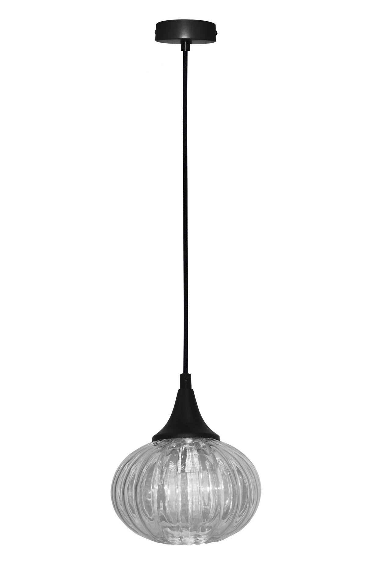PENDELLAMPA Exeter 14.5/14.5/90 cm  - svart, Klassisk, metall/glas (14.5/14.5/90cm)