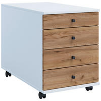 ROLLCONTAINER 42/57/75 cm  - Honigeiche/Weiss, Design, Holzwerkstoff/Kunststoff (42/57/75cm) - MID.YOU