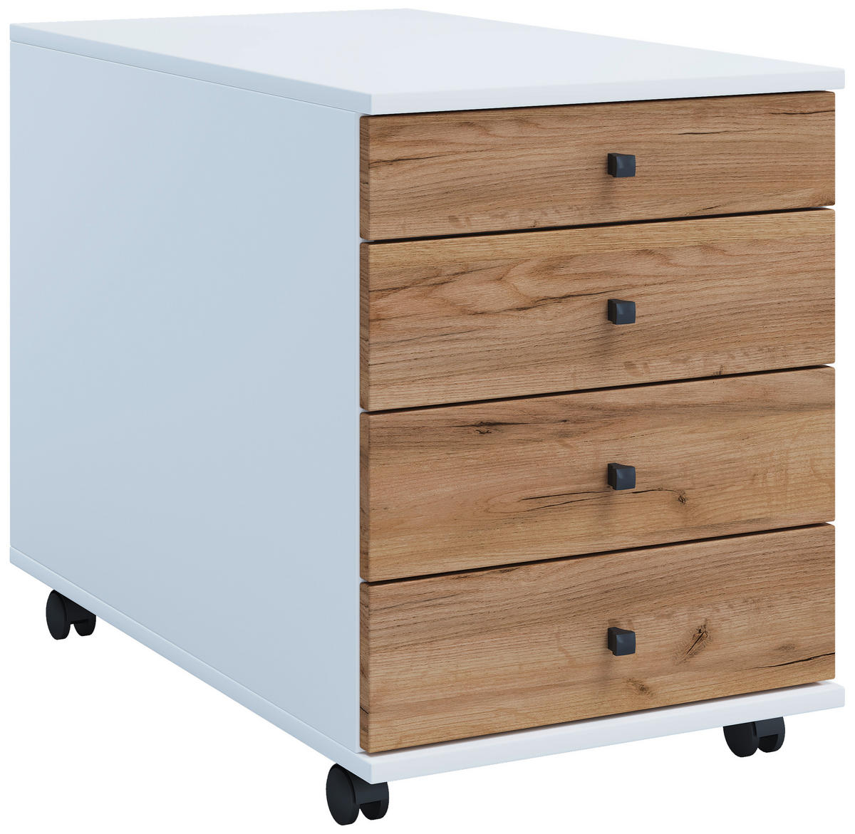 ROLLCONTAINER 42/57/75 cm  - Honigeiche/Weiss, Design, Holzwerkstoff/Kunststoff (42/57/75cm) - MID.YOU