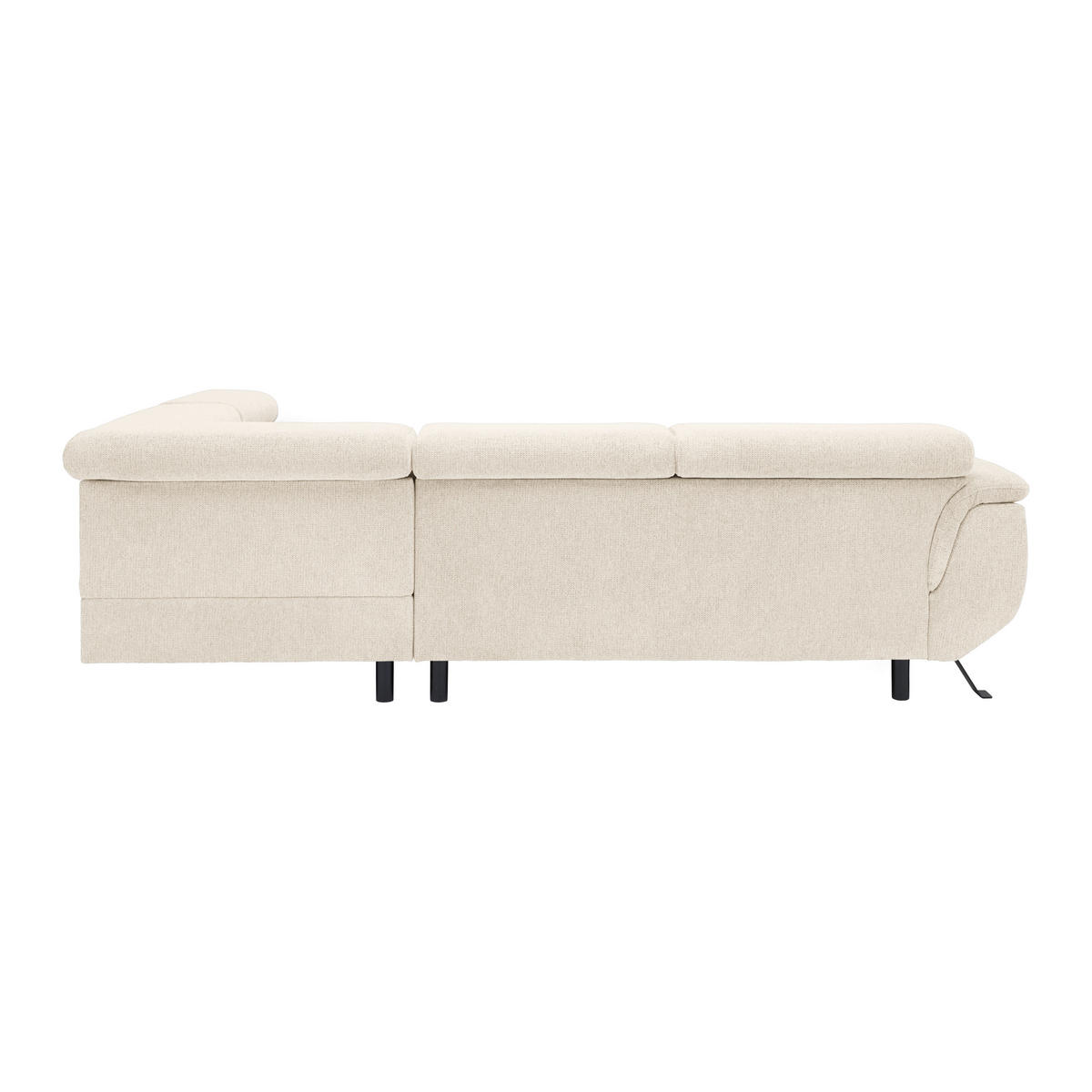 HÖRNSOFFA i vävt tyg beige  - beige/svart, Modern, metall/textil (257/198cm) - MID.YOU