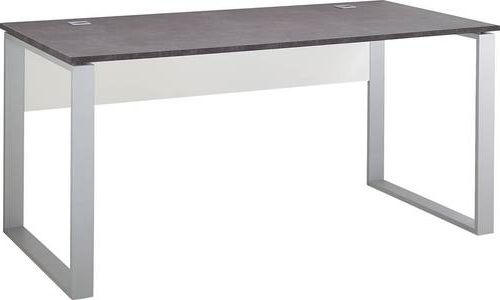 SCHREIBTISCH 158/75/79 cm  in Graphitfarben, Weiß  - Graphitfarben/Weiß, KONVENTIONELL, Holzwerkstoff/Metall (158/75/79cm) - Germania