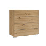 KOMMODE  in 80/77/40 cm  - Alufarben/Eiche Artisan, Basics, Holzwerkstoff/Kunststoff (80/77/40cm) - Moderano