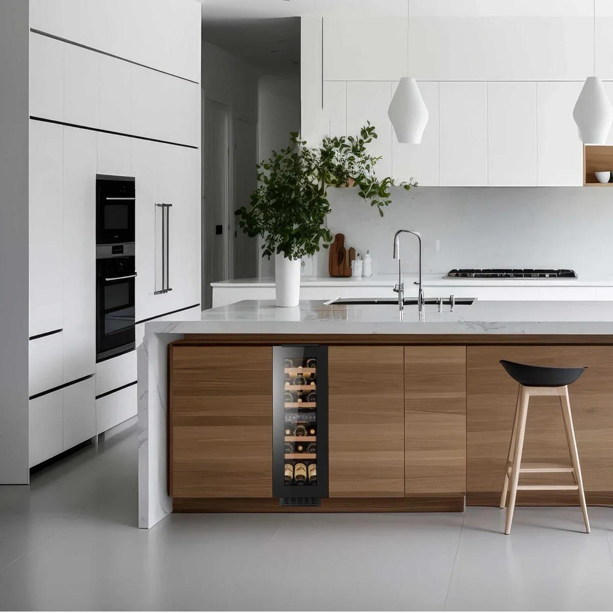 WEINKÜHLSCHRANK AVU31D88  - Basics, Glas/Holz (29,5/88,00/57,5cm)