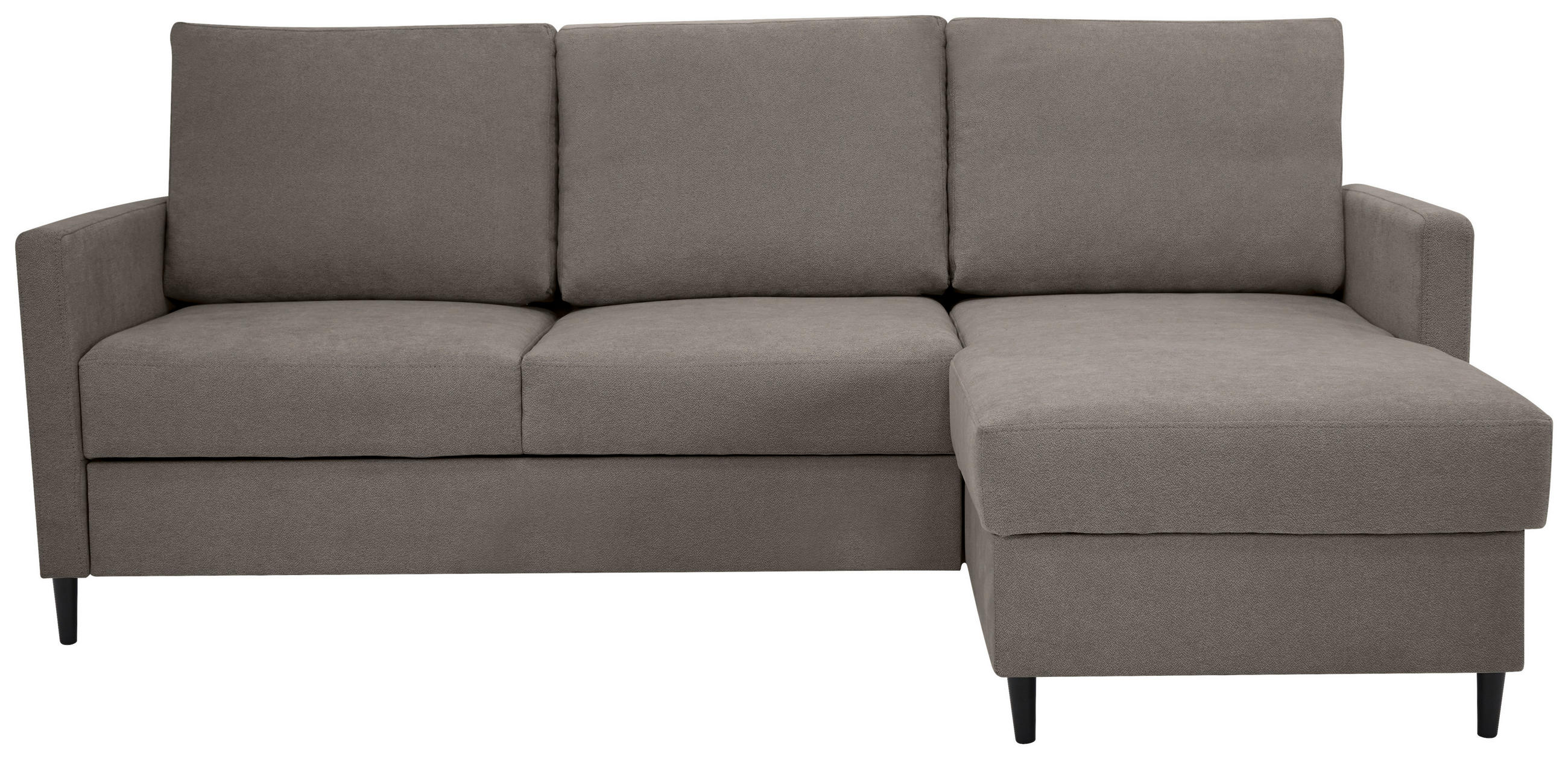 ECKSOFA Taupe Chenille  - Taupe/Schwarz, KONVENTIONELL, Holz/Textil (159/221cm) - Carryhome