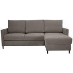 ECKSOFA Taupe Chenille  - Taupe/Schwarz, KONVENTIONELL, Holz/Textil (159/221cm) - Carryhome