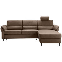 ECKSOFA Braun Lederlook  - Schwarz/Braun, MODERN, Holz/Textil (279/176cm) - Livetastic