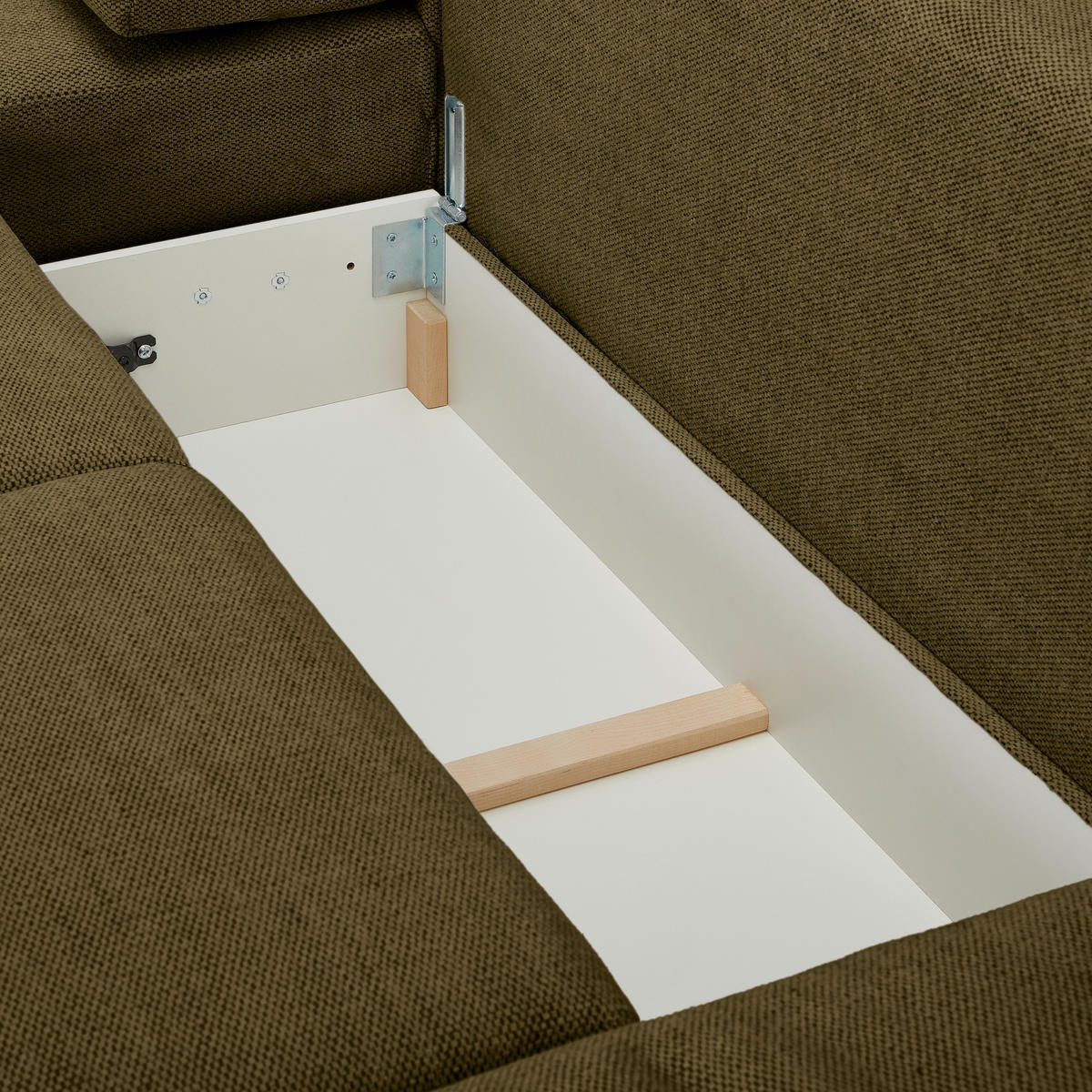 WOHNLANDSCHAFT in Flachgewebe Grün  - Buchefarben/Schwarz, Konventionell, Holz/Kunststoff (283/371/208cm) - Livetastic