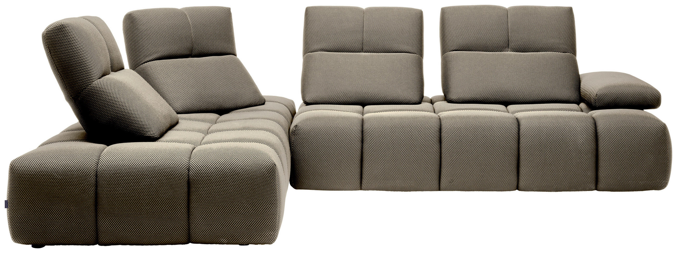 ECKSOFA Struktur Beigebraun  - Beigebraun/Schwarz, Design, Kunststoff/Textil (233/313cm) - Belluti