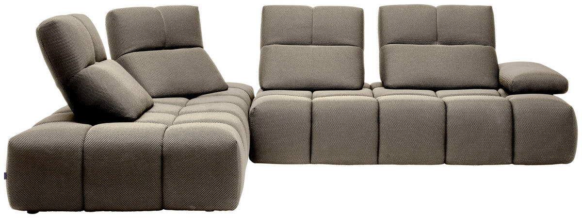 ECKSOFA Struktur Beigebraun  - Beigebraun/Schwarz, Design, Kunststoff/Textil (233/313cm) - Belluti