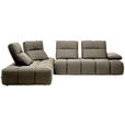 ECKSOFA  in Struktur Beigebraun  233/313 cm  - Beigebraun/Schwarz, Design, Kunststoff/Textil (233/313cm) - Belluti