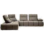 ECKSOFA  in Struktur Beigebraun  233/313 cm  - Beigebraun/Schwarz, Design, Kunststoff/Textil (233/313cm) - Belluti
