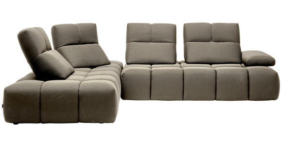 ECKSOFA  in Struktur Beigebraun  233/313 cm  - Beigebraun/Schwarz, Design, Kunststoff/Textil (233/313cm) - Belluti