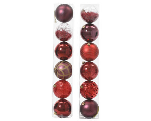 CHRISTBAUMKUGEL-SET 15,00 cm 6-teilig  - Rot, LIFESTYLE, Kunststoff (15,00cm)
