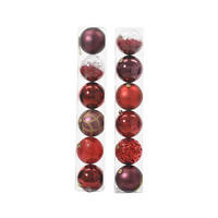 JULGRANSKULOR SET 15,00 cm 6 delar  - röd, Lifestyle, plast (15,00cm)