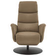 RELAXSESSEL in Leder Cappuccino  - Schwarz/Cappuccino, Design, Leder/Metall (76/108/86cm) - Dieter Knoll