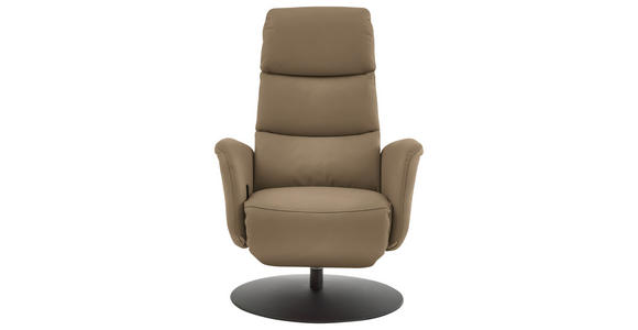 RELAXSESSEL in Leder Cappuccino  - Schwarz/Cappuccino, Design, Leder/Metall (76/108/86cm) - Dieter Knoll
