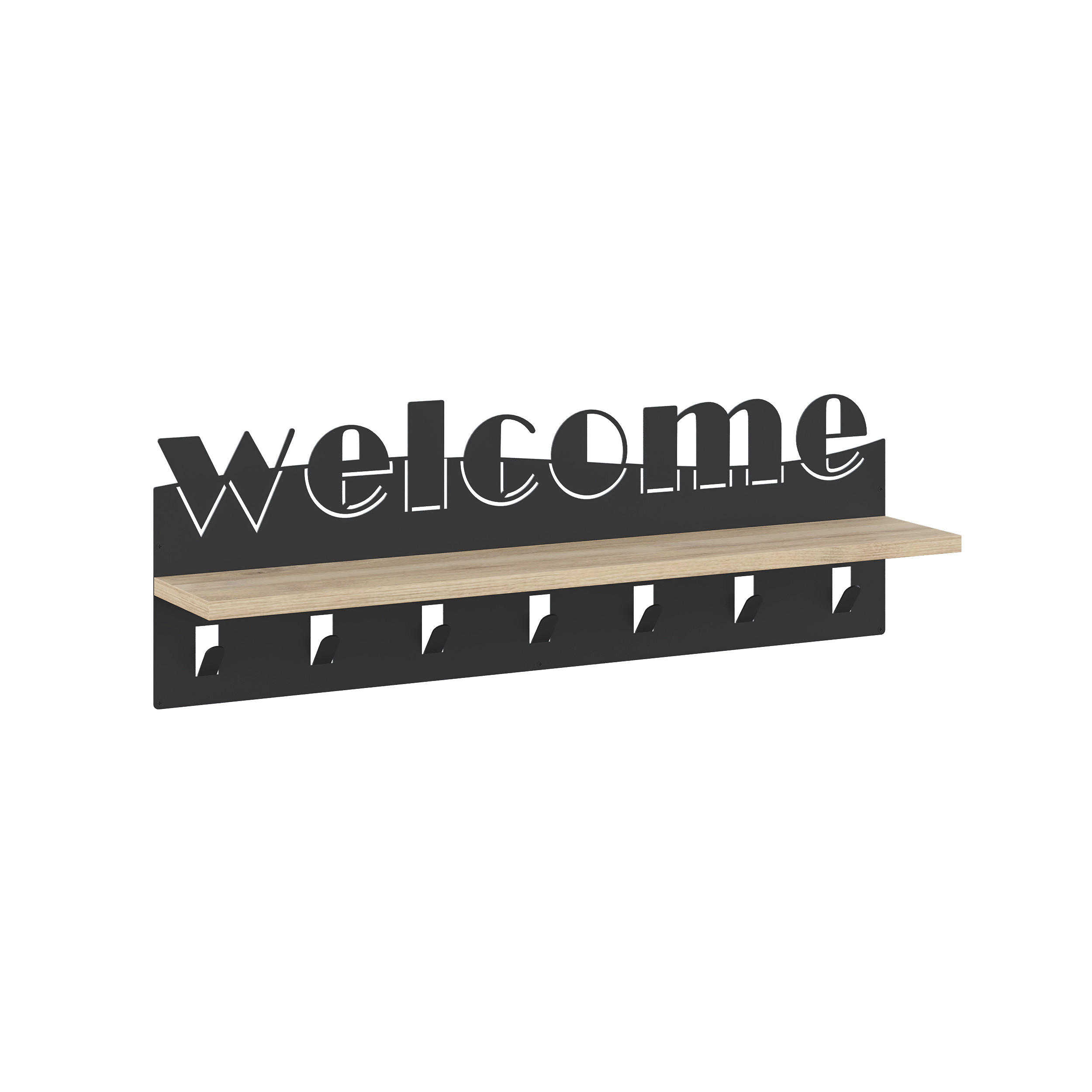 WANDGARDEROBE - Sonoma Eiche, Design, Holzwerkstoff/Metall (86/27/15cm) - Livetastic