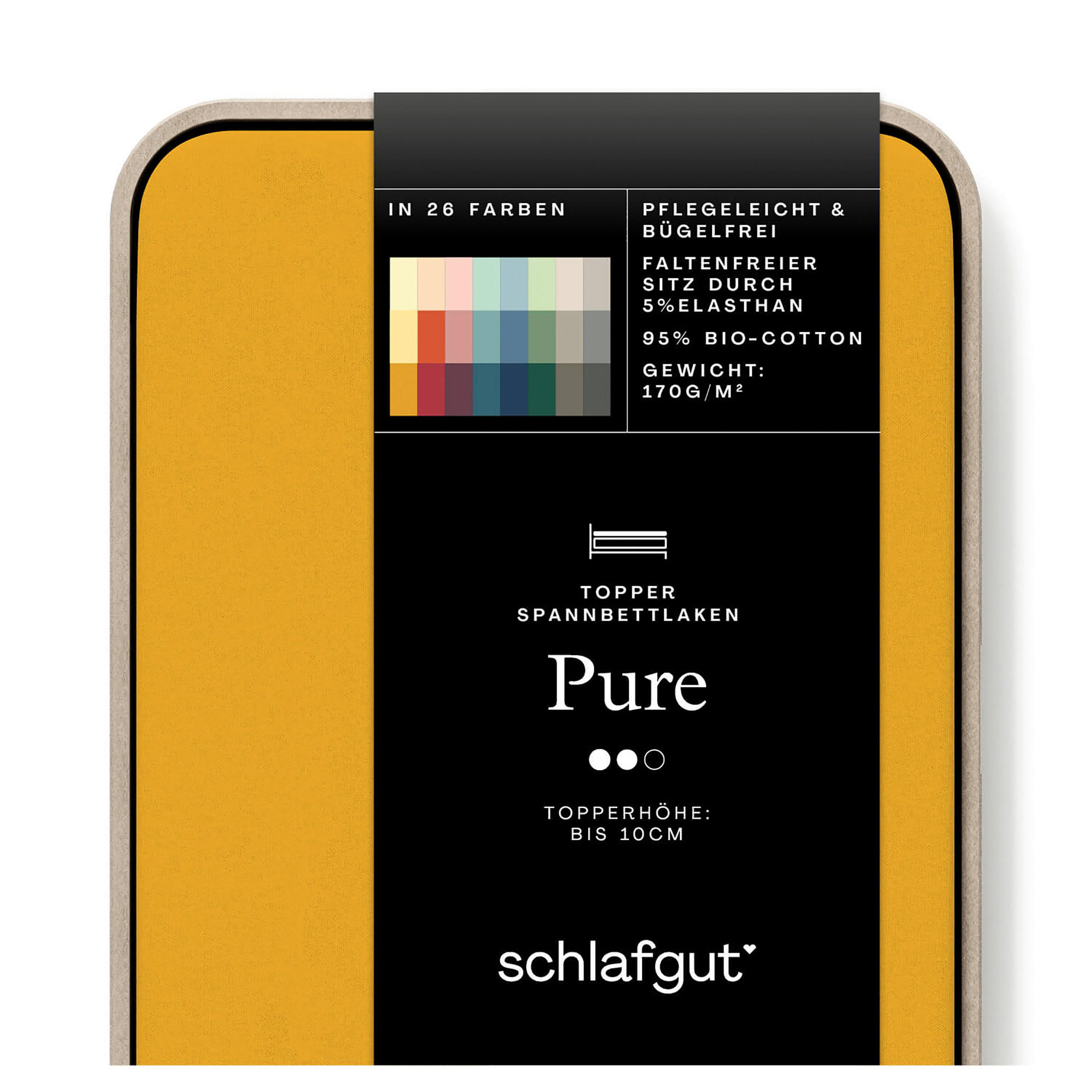 TOPPER-SPANNLEINTUCH 180-200/200-220 cm Jersey  - Currygelb, Basics, Textil (180-200/200-220cm) - Schlafgut