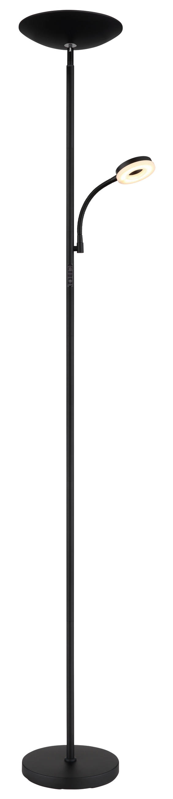 LED-DECKENFLUTER - Weiss/Schwarz, Design, Kunststoff/Metall (25/179cm) - Globo
