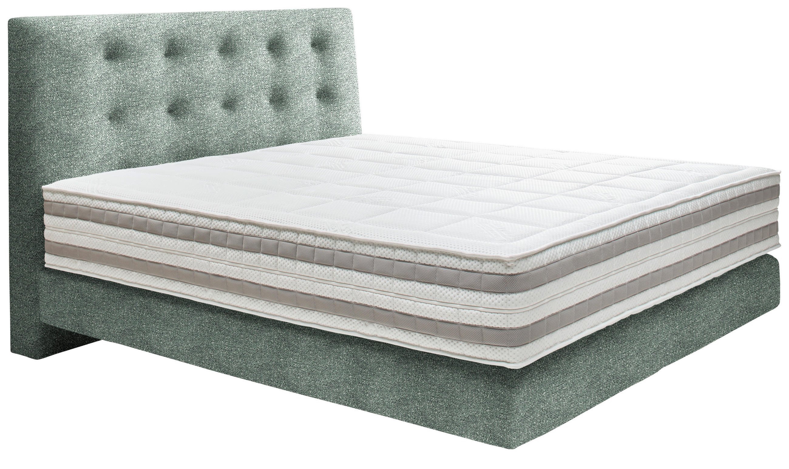 BOXSPRINGBETT 160/200 cm  in Olivgrün  - Olivgrün, KONVENTIONELL, Holz/Textil (160/200cm) - Dieter Knoll