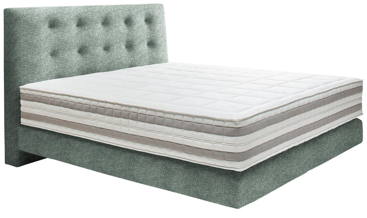 BOXSPRINGBETT 160/200 cm  in Olivgrün  - Olivgrün, KONVENTIONELL, Holz/Textil (160/200cm) - Dieter Knoll