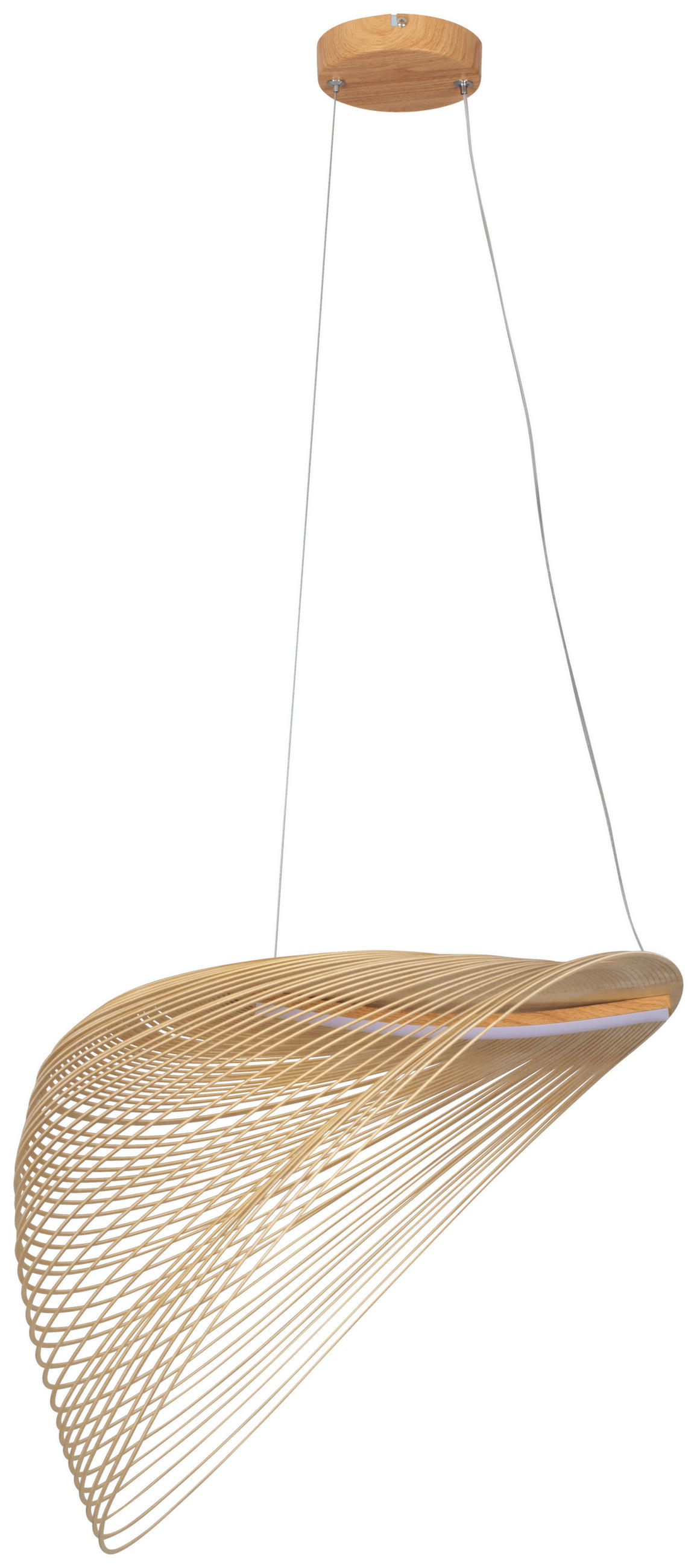 LED-HÄNGELEUCHTE 60/38/163,5 cm   - Eichefarben/Naturfarben, Trend, Holzwerkstoff/Metall (60/38/163,5cm) - Novel