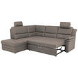 ECKSOFA Grau Mikrofaser  - Beige/Alufarben, KONVENTIONELL, Textil/Metall (219/239cm) - Carryhome