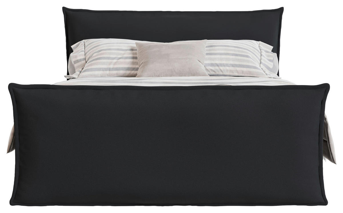 BOXSPRINGBETT 160/200 cm  in Grau  - Schwarz/Grau, MODERN, Textil (160/200cm) - MID.YOU