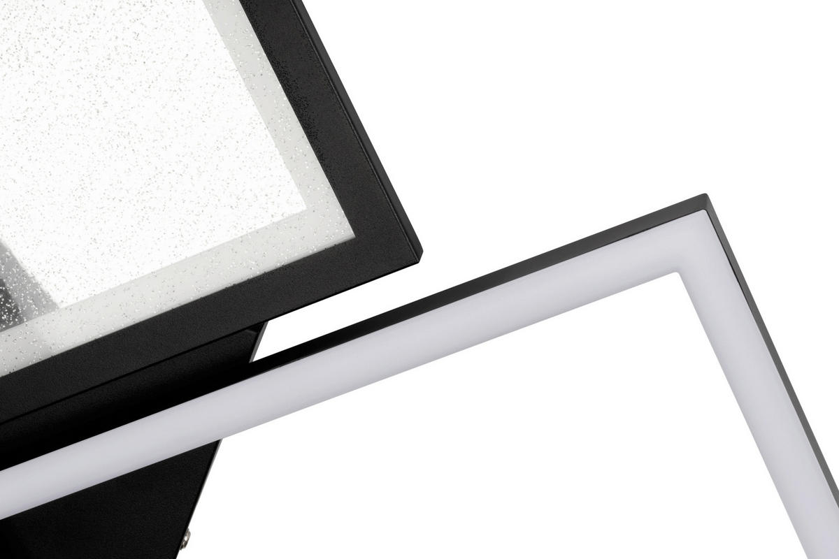LED-DECKENLEUCHTE Fremont 80/55/6 cm   - Transparent/Schwarz, LIFESTYLE, Kunststoff/Metall (80/55/6cm) - Novel