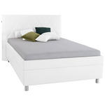 POLSTERBETT Matratze, gepolstertes Kopfteil, Lattenrost, Bettkasten 140/200 cm  in Weiß  - Birkefarben/Silberfarben, KONVENTIONELL, Holz/Textil (140/200cm) - Esposa