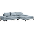 ECKSOFA in Webstoff Türkis  - Türkis/Schwarz, Design, Textil/Metall (315/212cm) - Carryhome